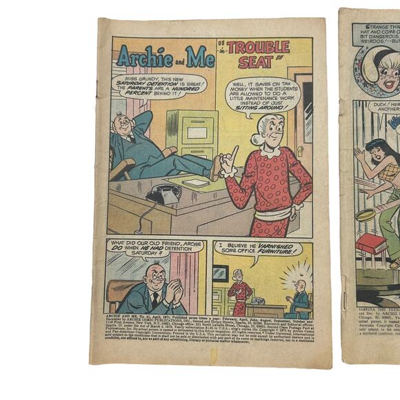 Vintage Archie Comics Lot of 5 1970s Betty Veronica Jughead Sabrina Comic Books - Picture 3 of 9